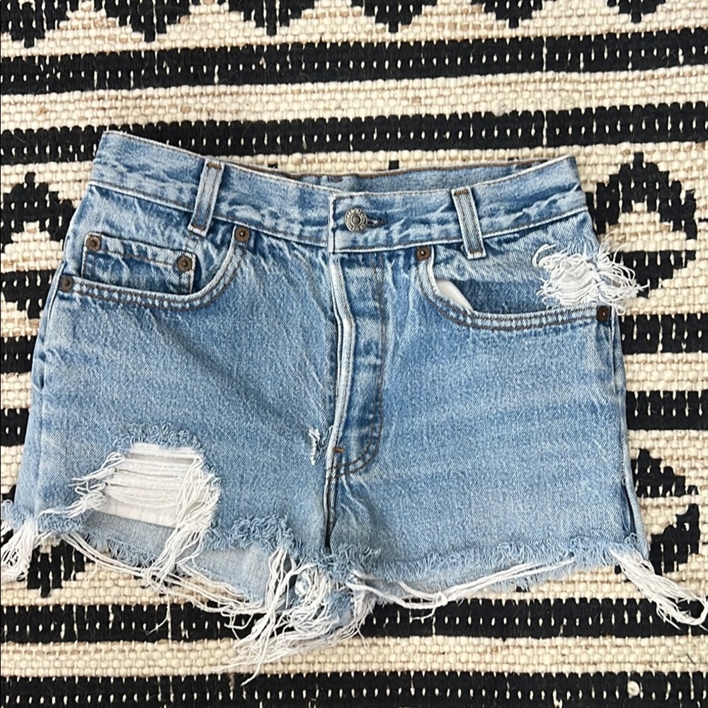 Distressed Denim Shorts